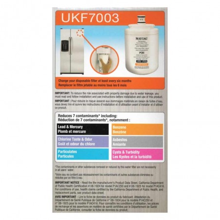 Filtre UKF7003 pour frigo - Filtre à eau UKF7003 d'origine Maytag