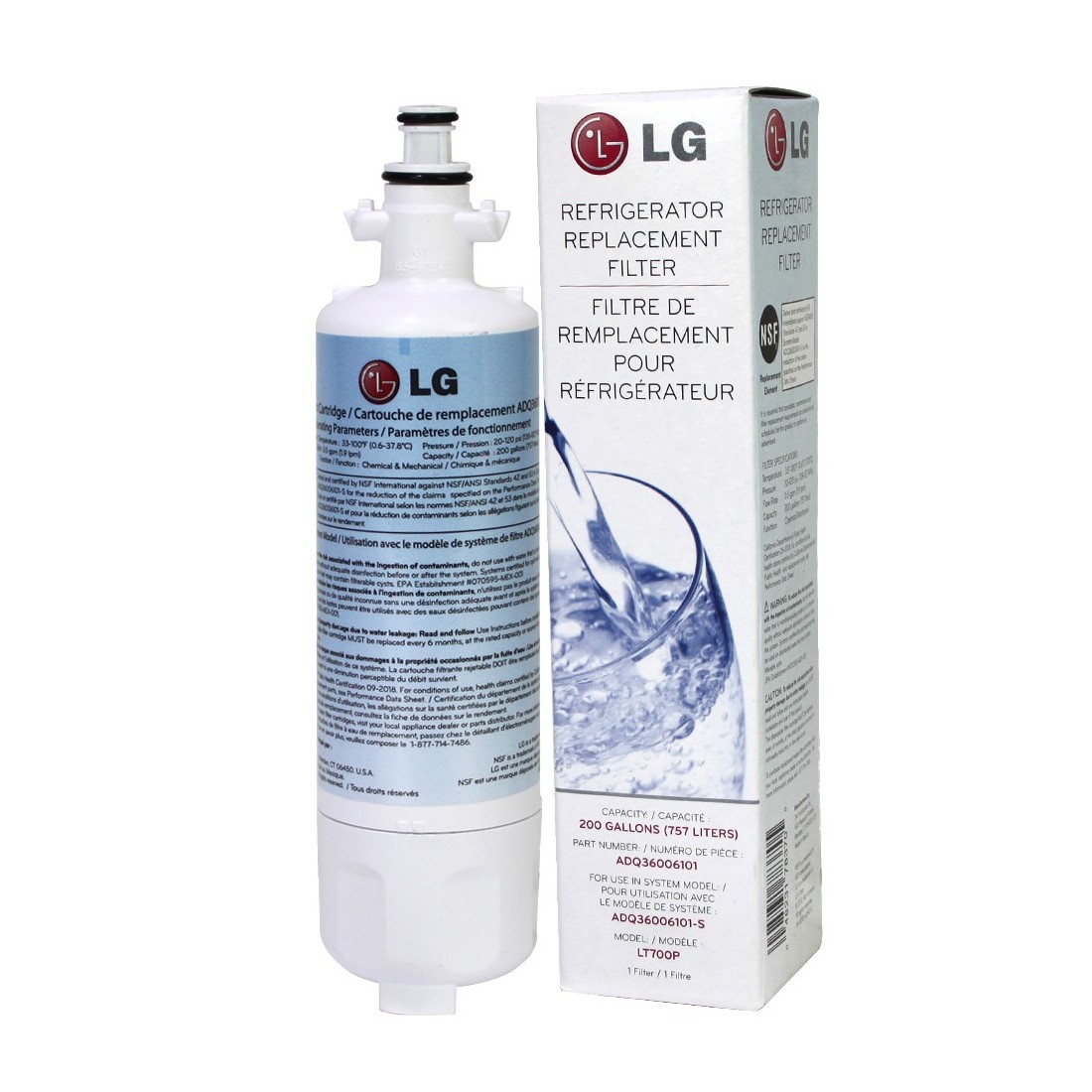 Filtre LT700P pour frigo Filtre à eau LT700P d