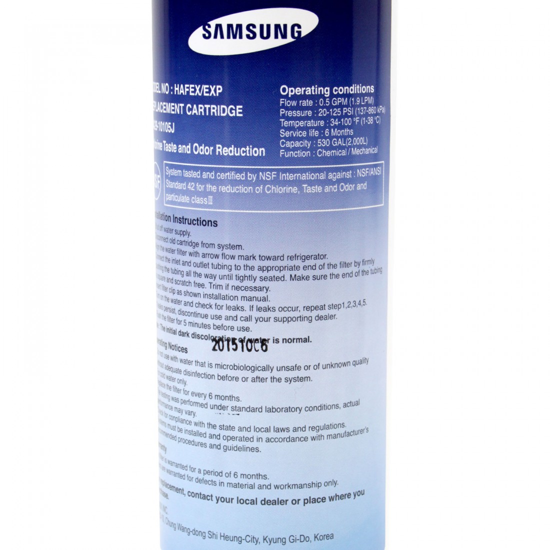 DA29-10105J x1 HAFEX/EXP Samsung Filtre eau Frigo américain