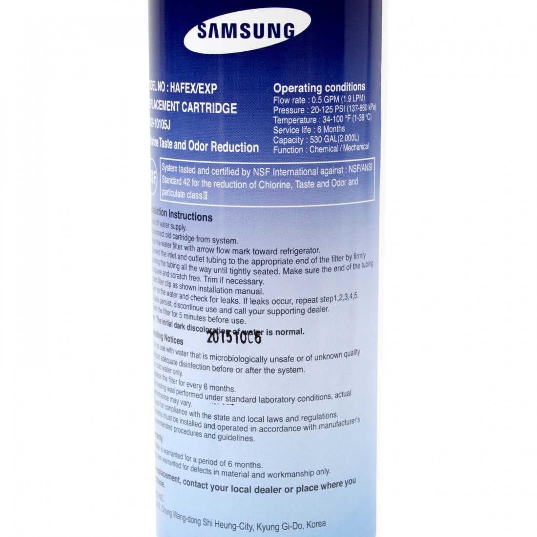 Filtre À Eau Samsung Da29-10105J Par 2 Origine - Accessoire