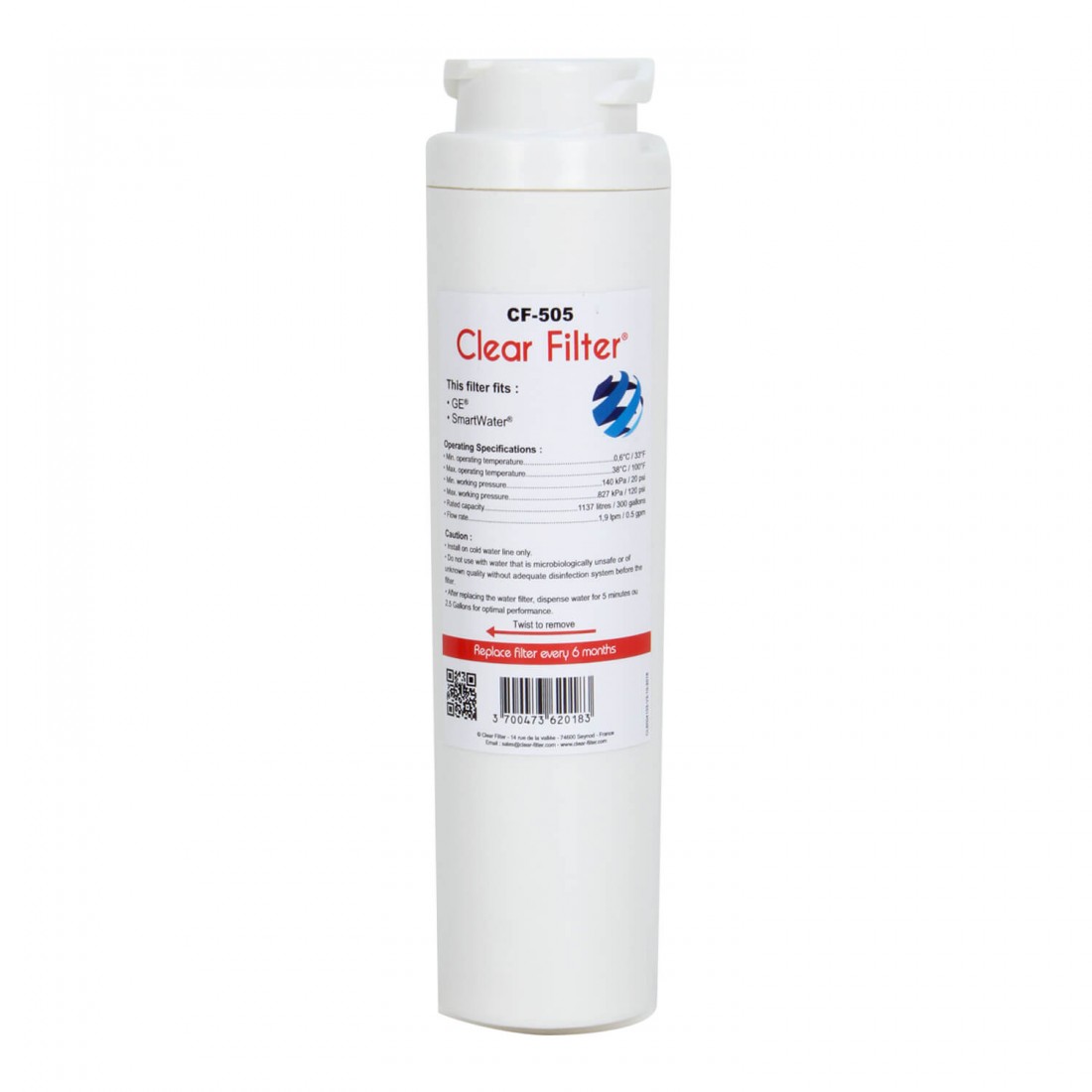 Filtre universel pour frigo américain - Clear Filter CF-100