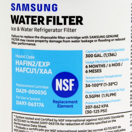 Filtre DA2900003G pour frigo - Filtre à eau DA2900003G d'origine Samsung® Aqua-Pure