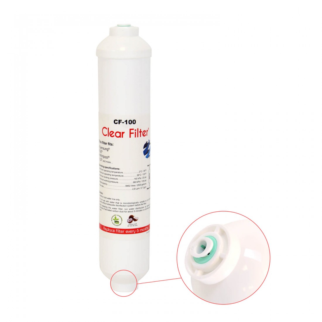 Filtre universel pour frigo américain - Clear Filter CF-100 - CLE006496