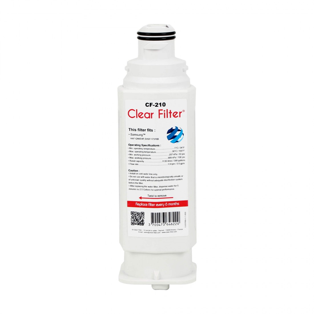 Filtre Clear Filter® CF-210 compatible Samsung® HAF-QIN - Clear Filter -  CLE007856